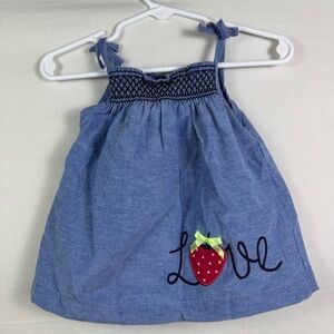 Bob Bebe Strawberry Blue Dress Girls Size 0-3M